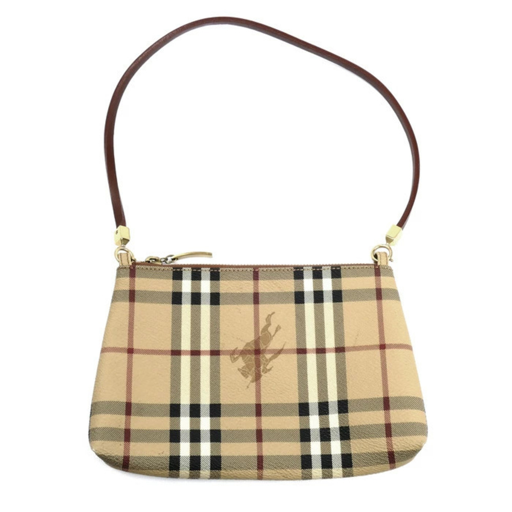 BURBERRY Check Clutch Beige